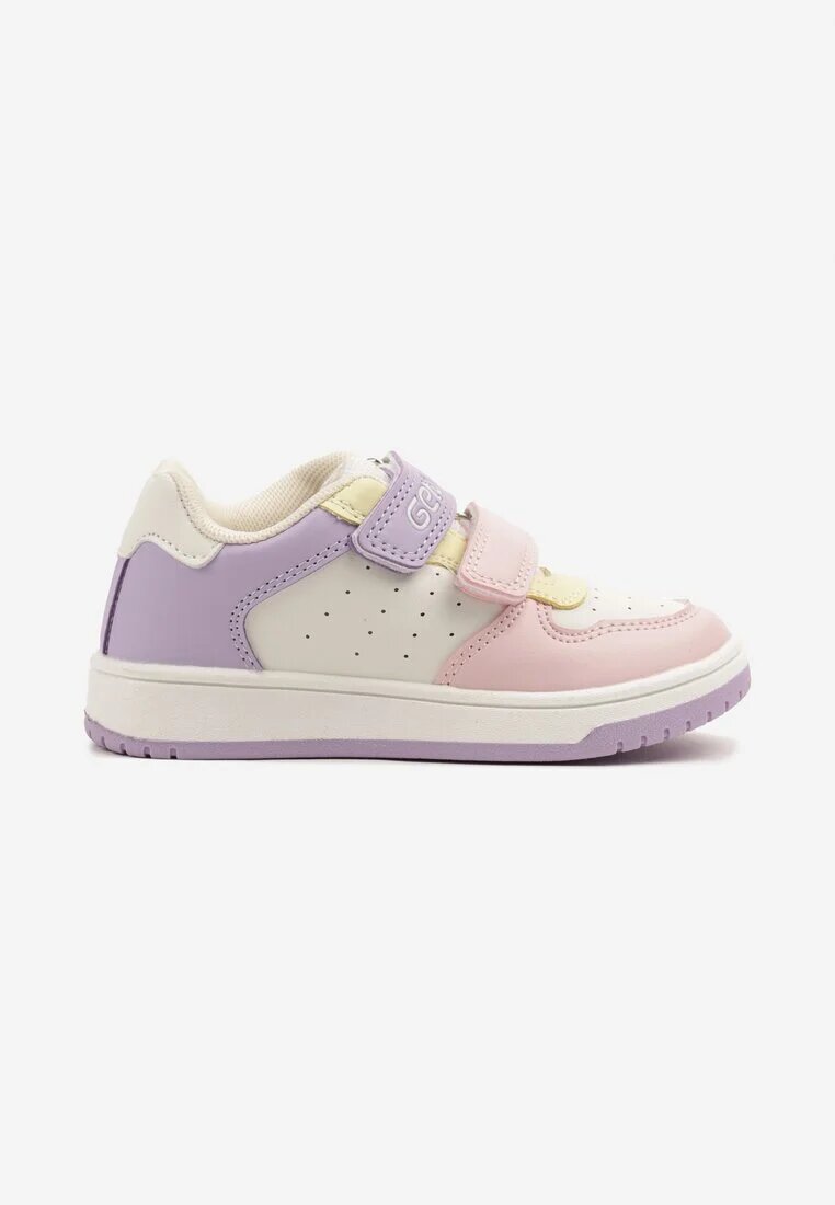 gelteo Pantofi sport Alb-violet cu Branț din Piele cu Închidere cu Velcro Telisiana