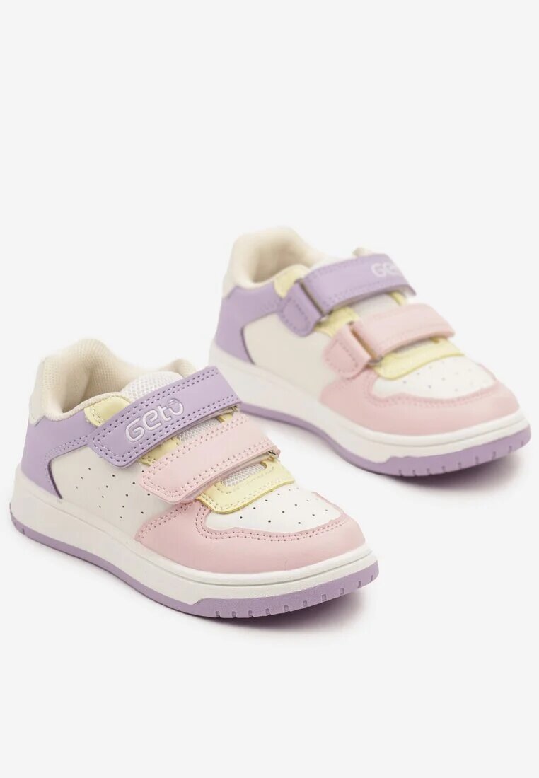 gelteo Pantofi sport Alb-violet cu Branț din Piele cu Închidere cu Velcro Telisiana