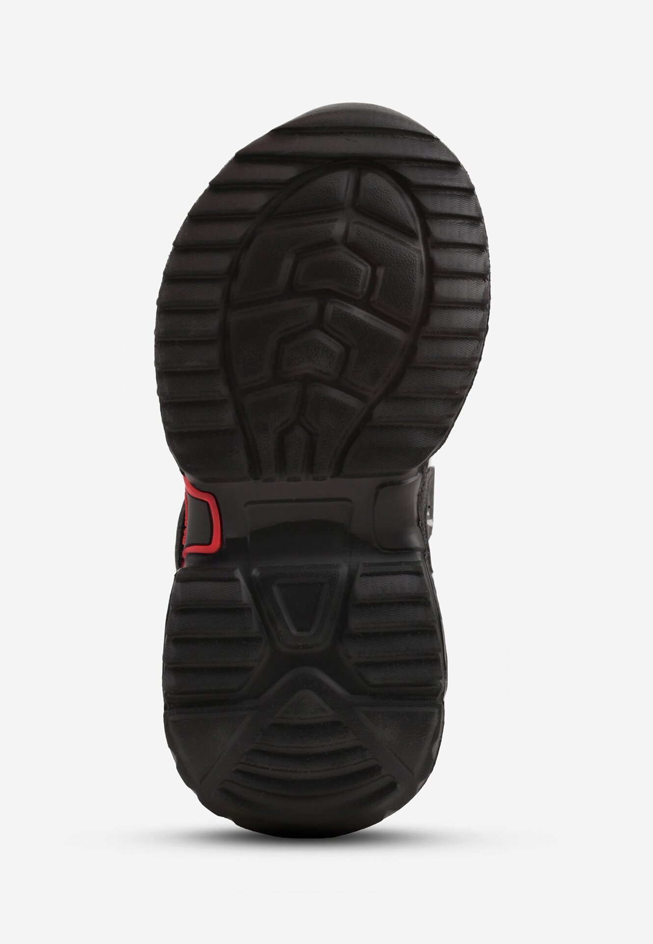 gelteo Pantofi sport Negru-Roșii Sneakers cu Branț din Piele și Model Geometric Dephiera