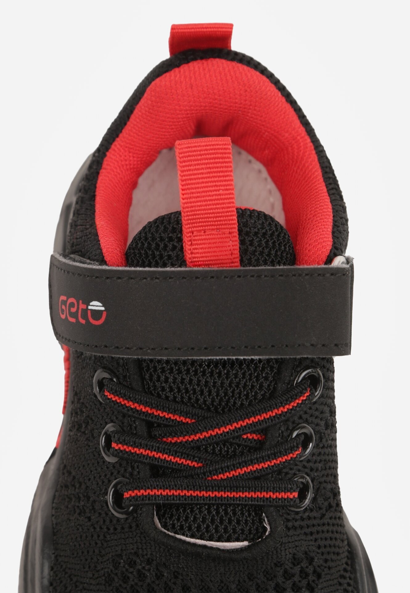 gelteo Pantofi sport Negru-Roșii Sneakers cu Branț din Piele și Model Geometric Dephiera