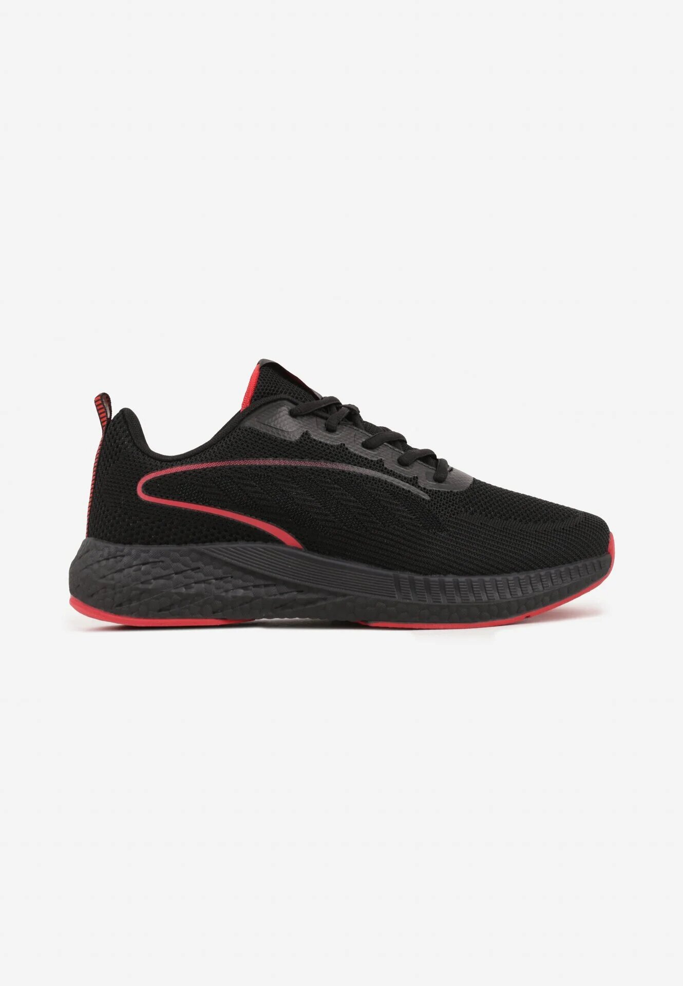 gelteo Pantofi Sport Negru-Roșu Sneakers cu bandă decorativă pe lateral Damamene