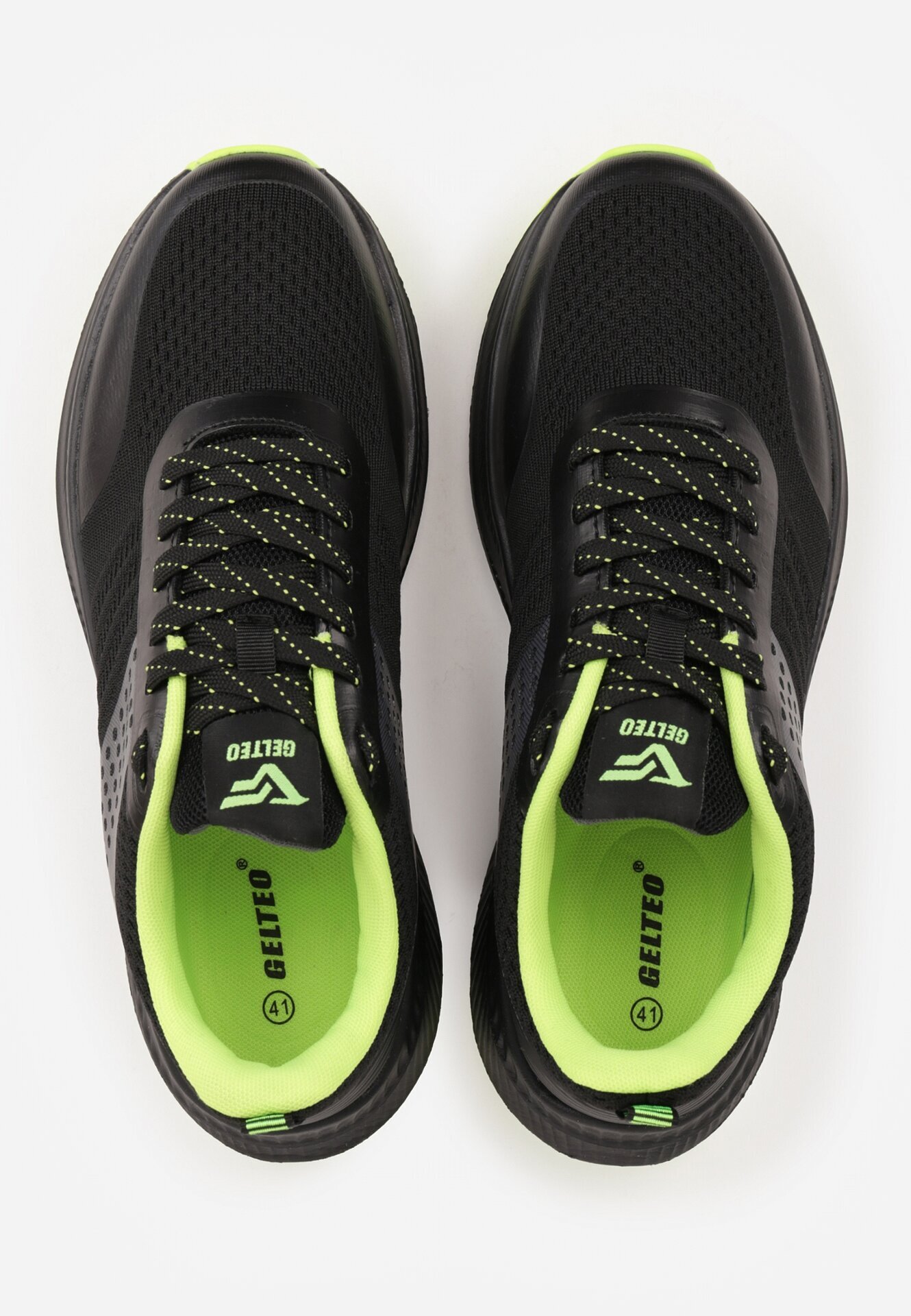 gelteo Pantofi Sport Negru-Verde Sneakers cu model în relief Ashavera