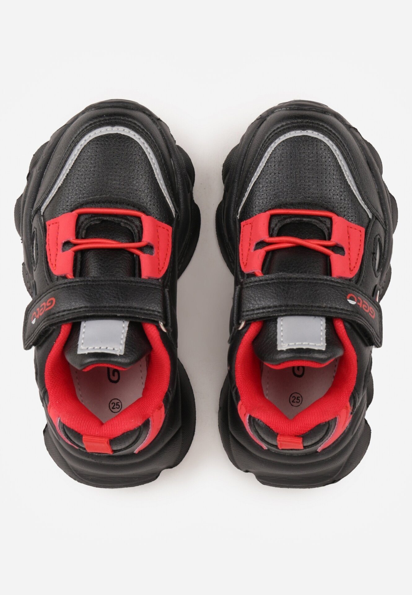 gelteo Pantofi sport Sneakers Negru-Roșu cu Scris și Motiv Geometric Fraile