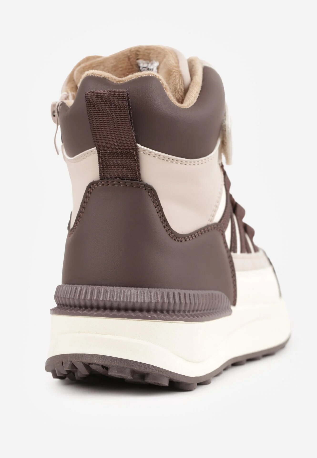 gelteo Sneakers din denim cu curele decorative și inscripția Liomira Alb cu maro