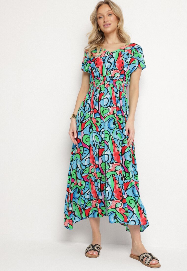 generation Rochie Albastră Din bumbac cu Model Abstract Emilisse