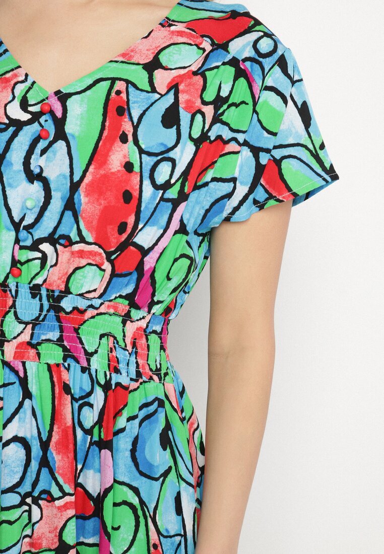 generation Rochie Albastră Din bumbac cu Model Abstract Emilisse