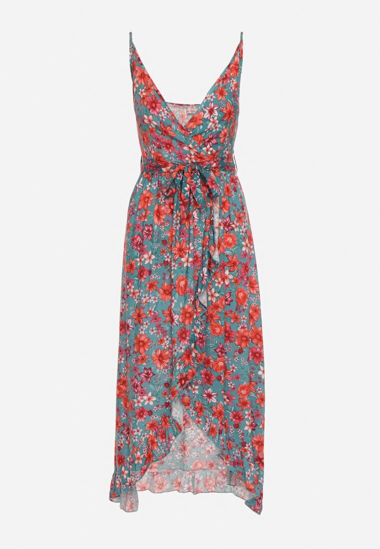 generation Rochie Verde-Roșie Din bumbac Petrecută Pe bretele subțiri Cu imprimeu floral Rissamira