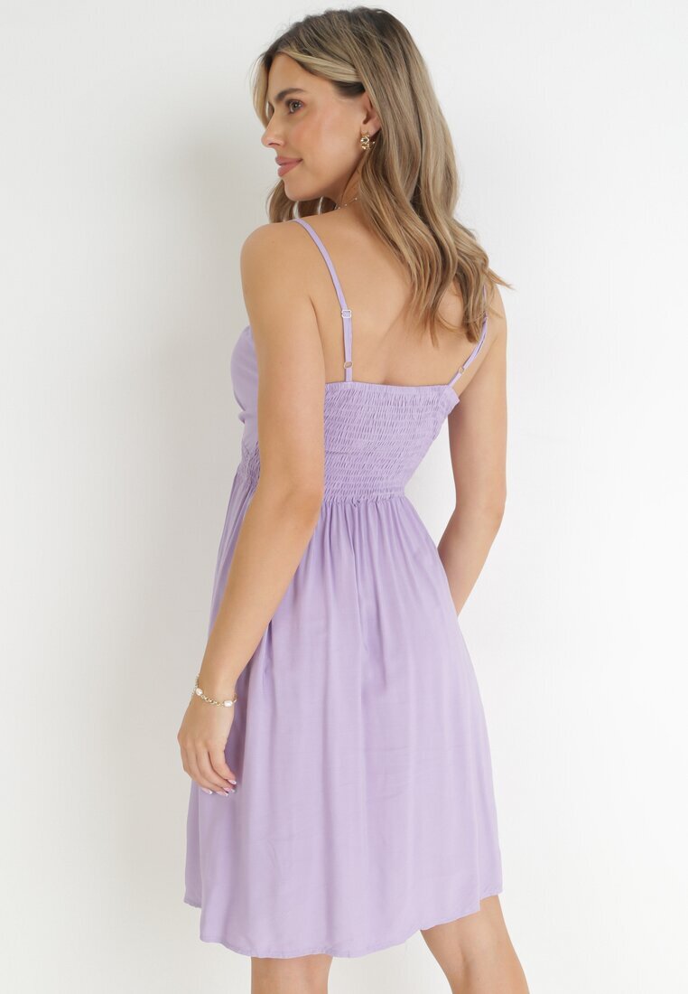 generation Rochie Violetă de Bumbac cu bretele subțiri Rosatira