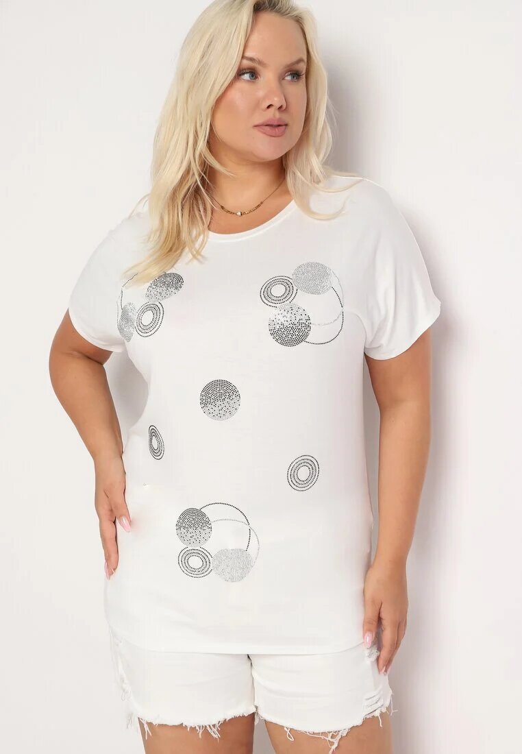 generation Tricou alb din Bumbac Finisat cu Zirconii Krissianne