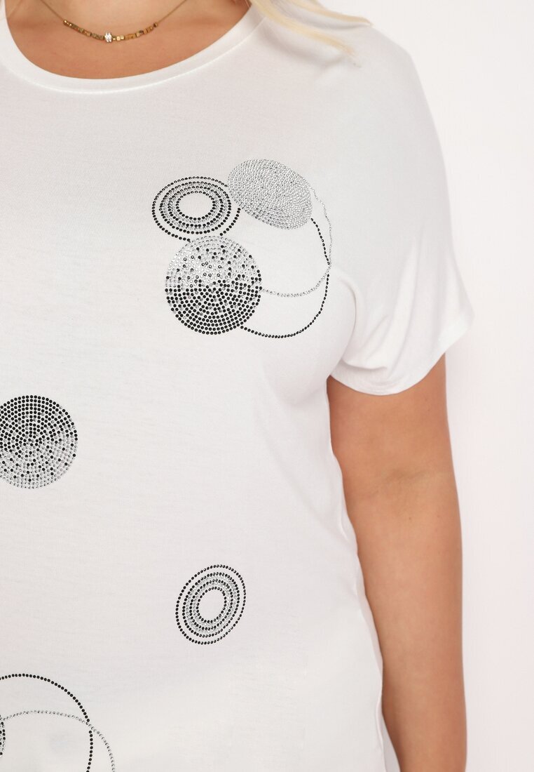 generation Tricou alb din Bumbac Finisat cu Zirconii Krissianne