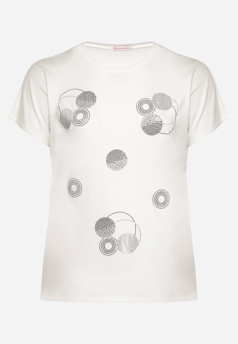 generation Tricou alb din Bumbac Finisat cu Zirconii Krissianne