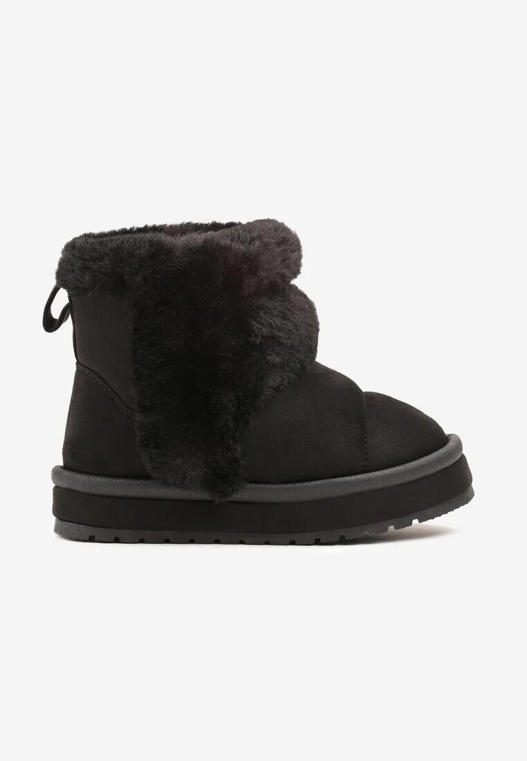  Ghete de zăpadă negre slip-on căptușite cu blană Zeiassa