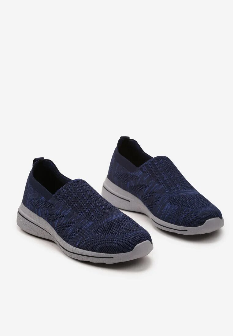  Ghete sport slip-on Negru-Albastru cu parte superioară elastică și model melanj Andicra