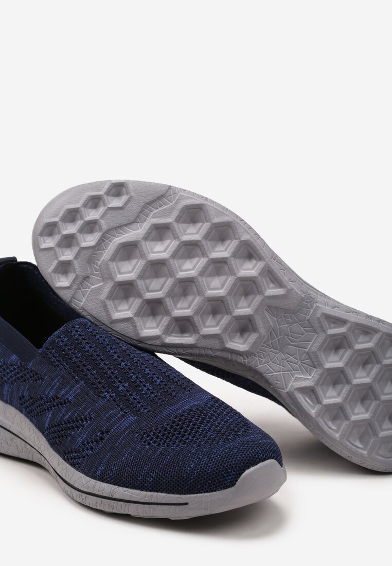  Ghete sport slip-on Negru-Albastru cu parte superioară elastică și model melanj Andicra