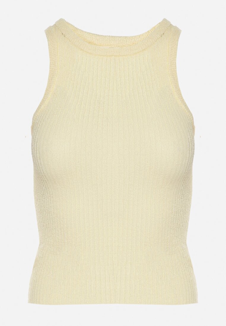 giorgia Top Galben din Material Reiat Ovilora