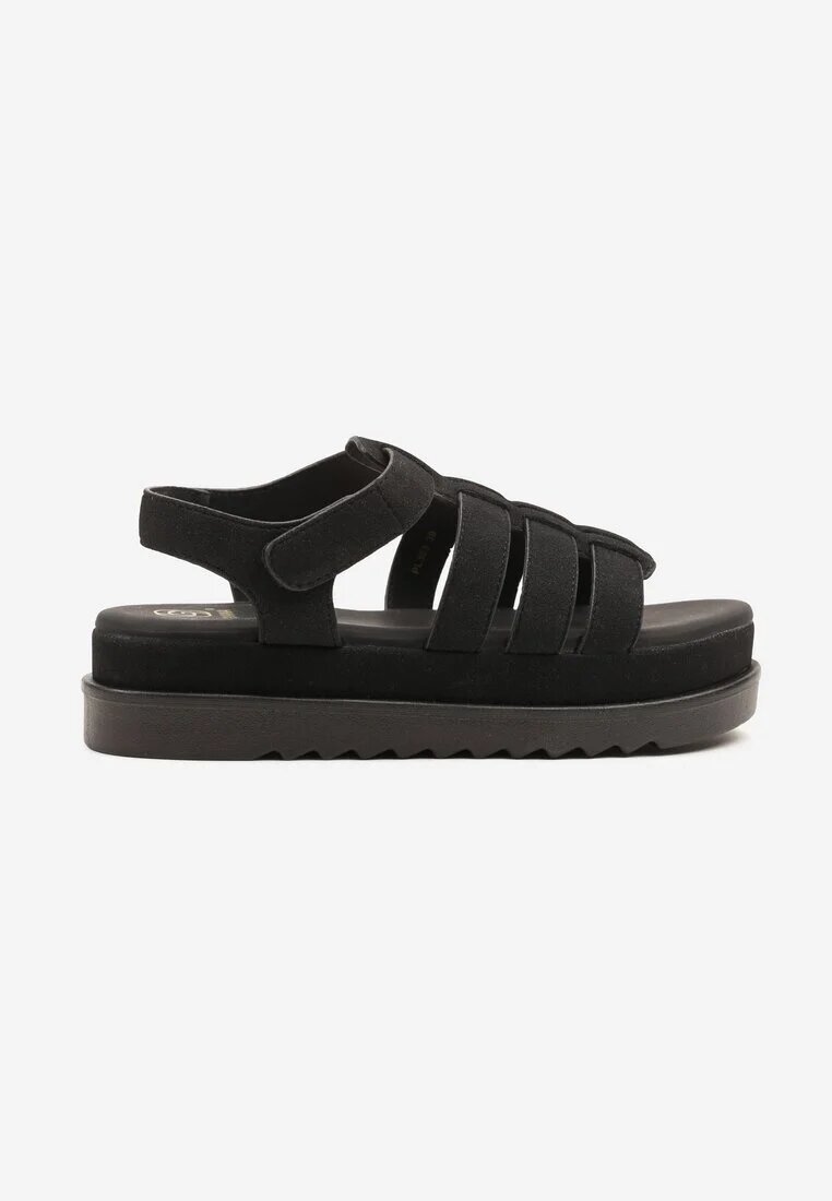 givana Sandale Negre cu prindere velcro Tip Gladiator Sorlinia