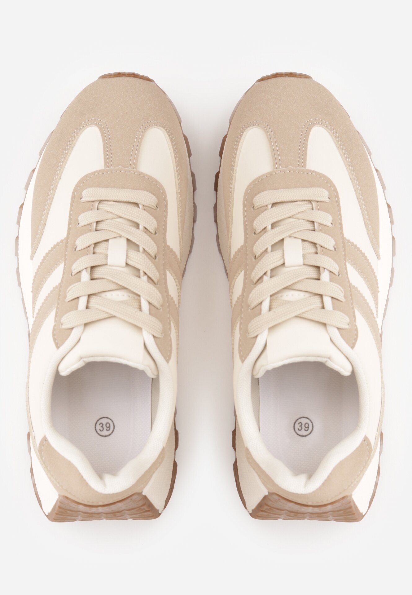 givana Sneakers groase cu talpă groasă și barete decorative Diki Bej închis