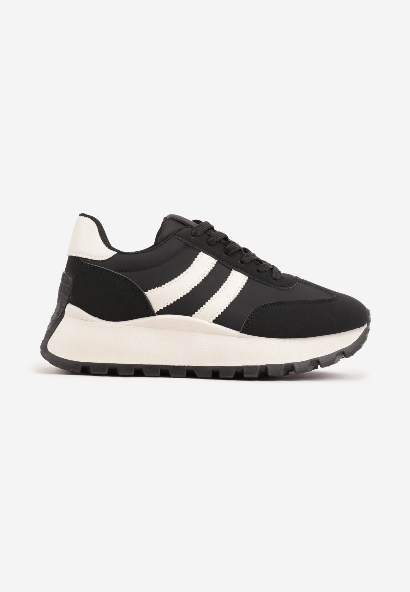 givana Sneakers groase cu talpă groasă și barete decorative Diki Negri