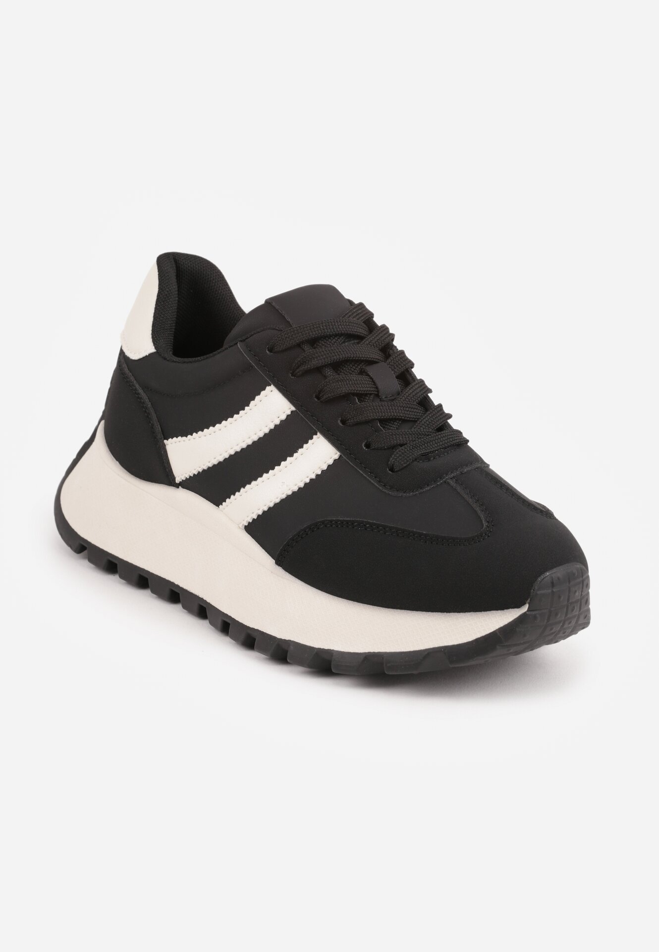 givana Sneakers groase cu talpă groasă și barete decorative Diki Negri
