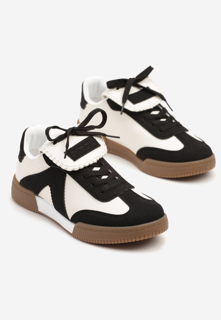 givana Sneakers Negru-Bej cu Limbă Decorativă Alaviela