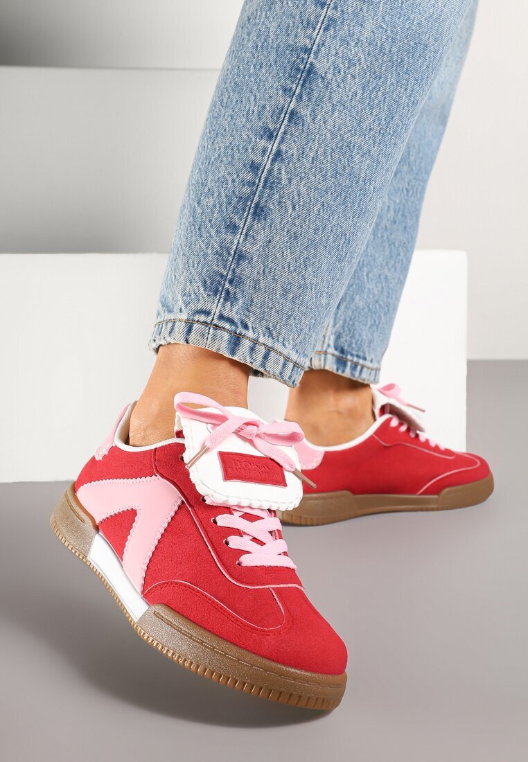 givana Sneakers Teniși Roșu-Roz cu Limbă Decorativă Alaviela