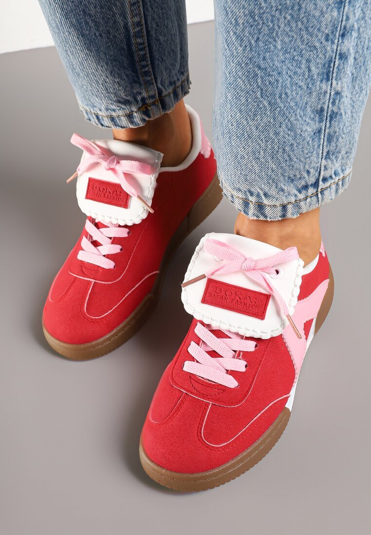 givana Sneakers Teniși Roșu-Roz cu Limbă Decorativă Alaviela