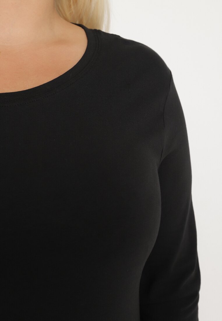 glo-story Bluză Neagră Lonsleeve din Bumbac Niritha
