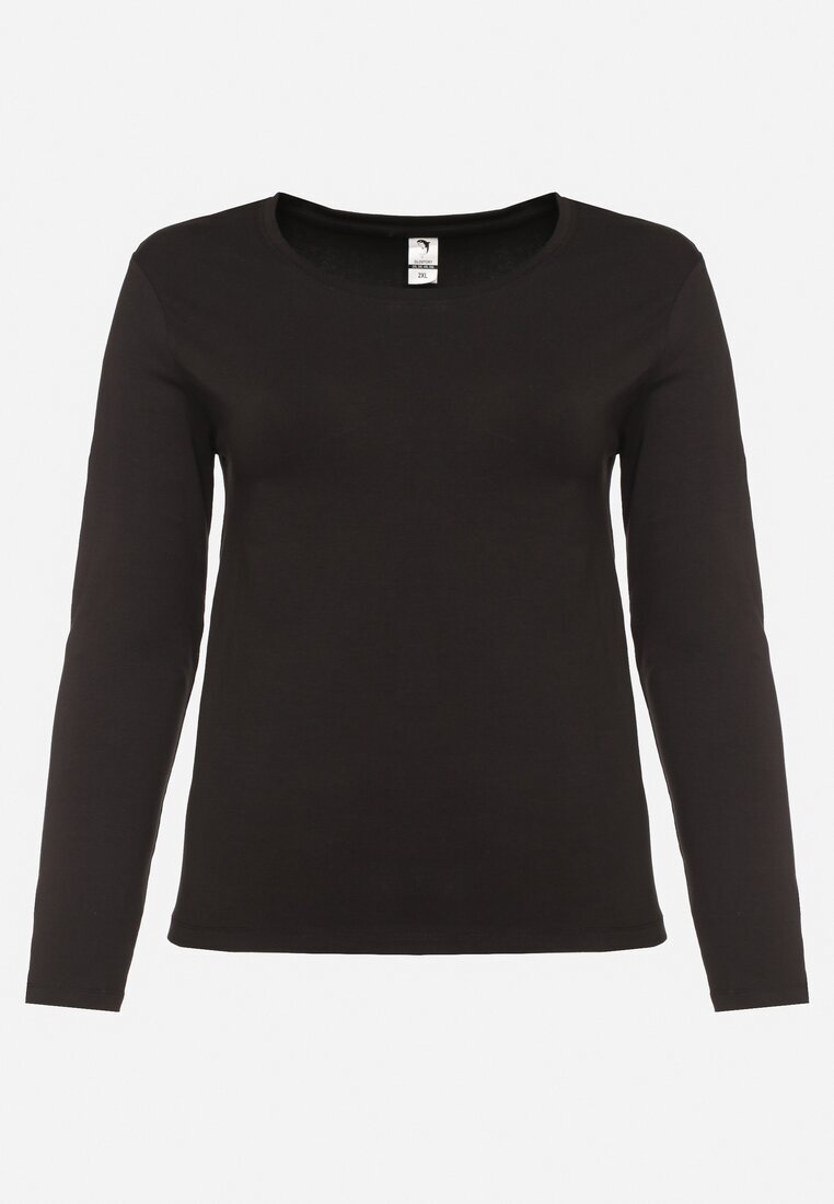 glo-story Bluză Neagră Lonsleeve din Bumbac Niritha