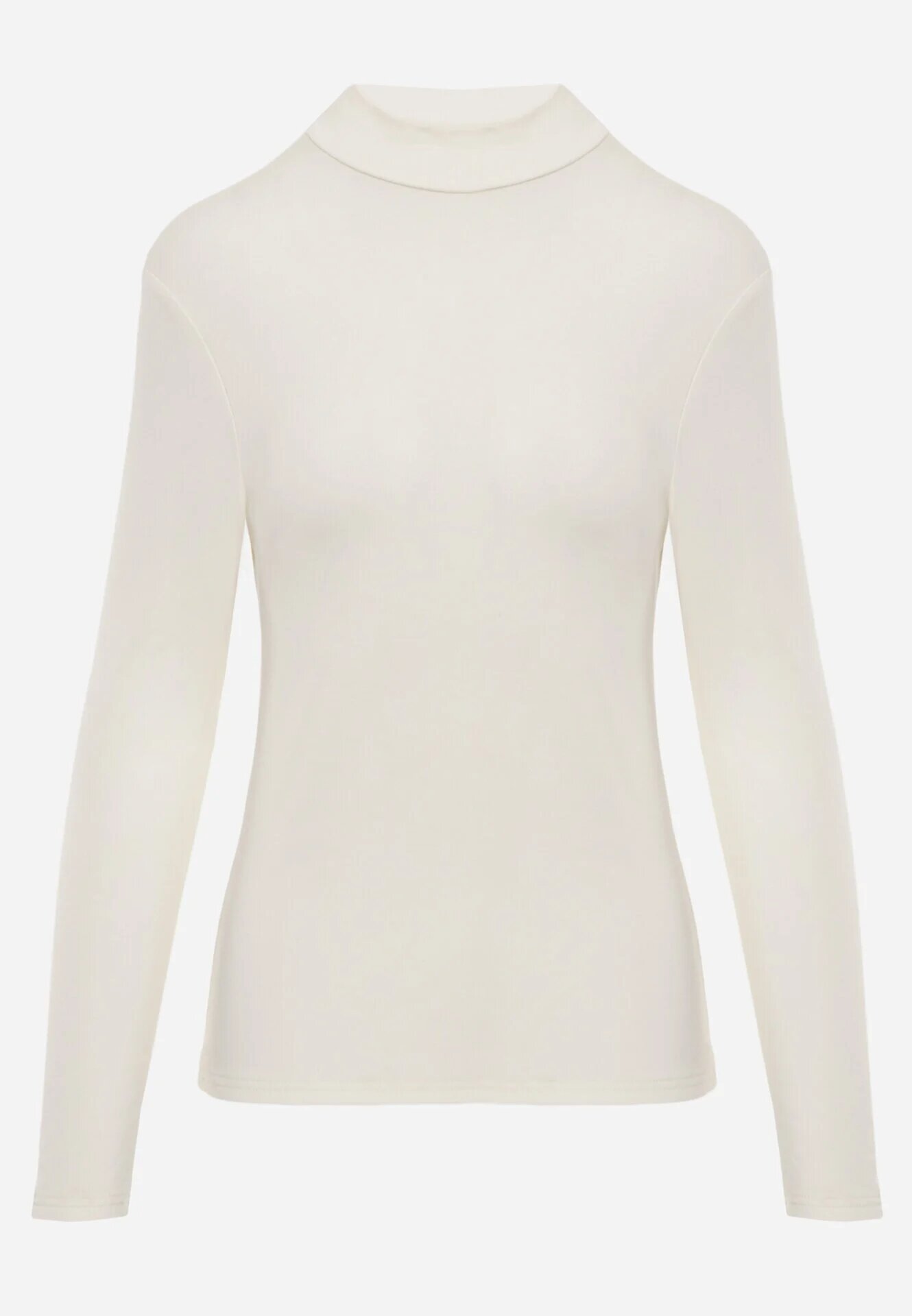 glo-story Bluză tip cu guler înalt din tricot elastic Munita Albă