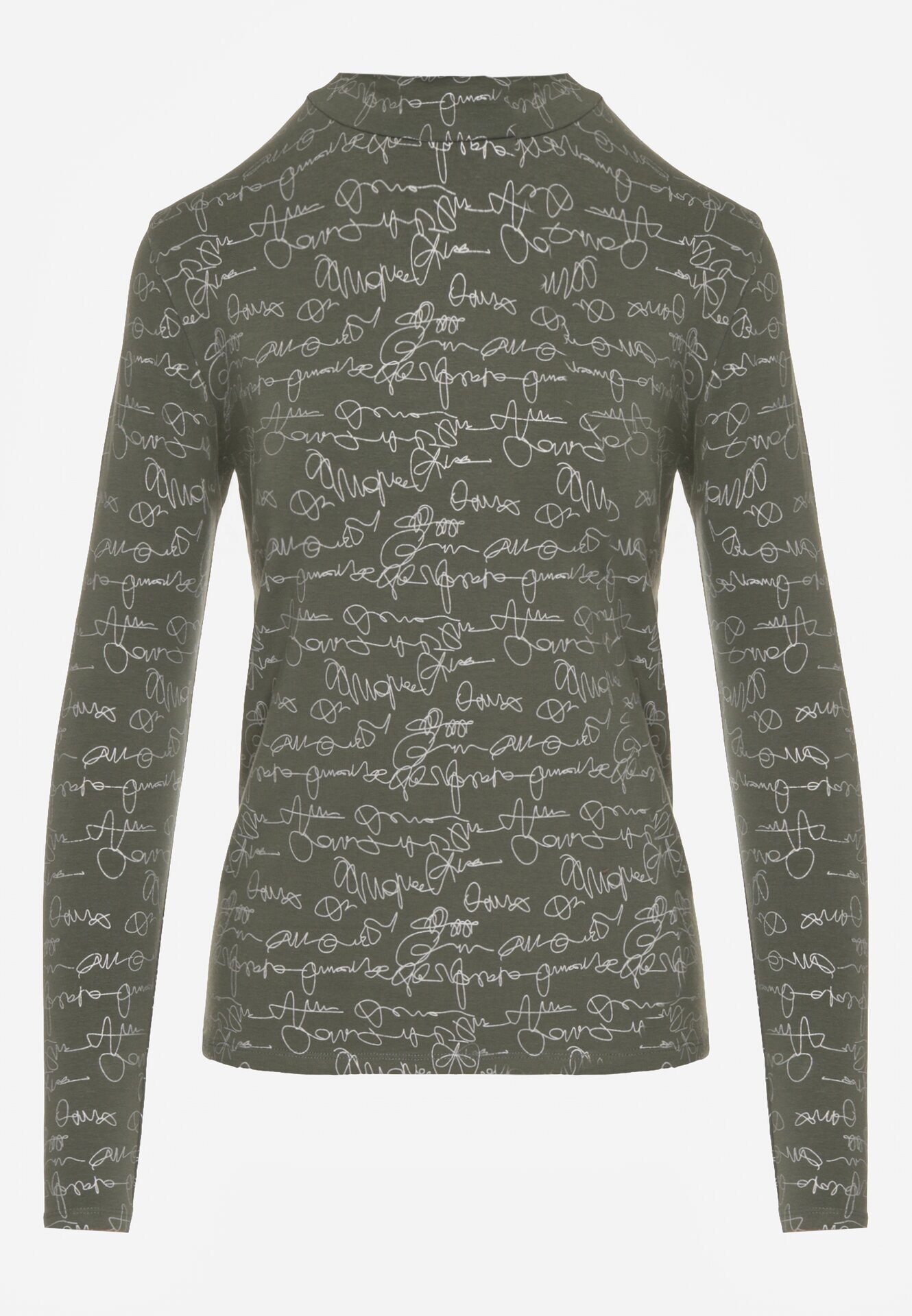 glo-story Bluză Verde din bumbac stil Longsleeve cu maletă cu imprimeu cu litere Azarenia
