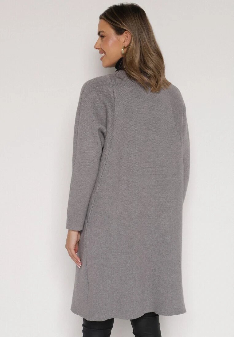 glo-story Cardigan Gri Clasic Neîncheiat Elitusa
