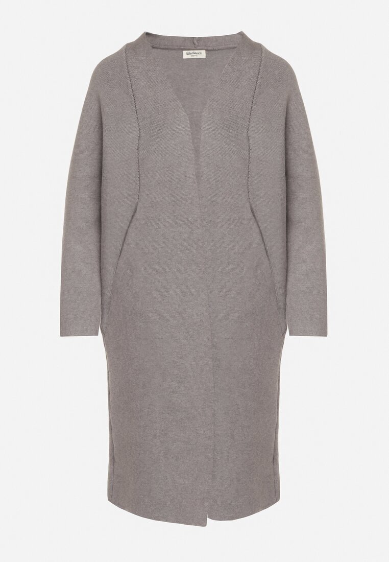 glo-story Cardigan Gri Clasic Neîncheiat Elitusa