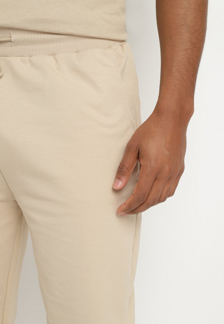 glo-story Pantaloni de Trening Bej cu Manșete din Bumbac Paladira