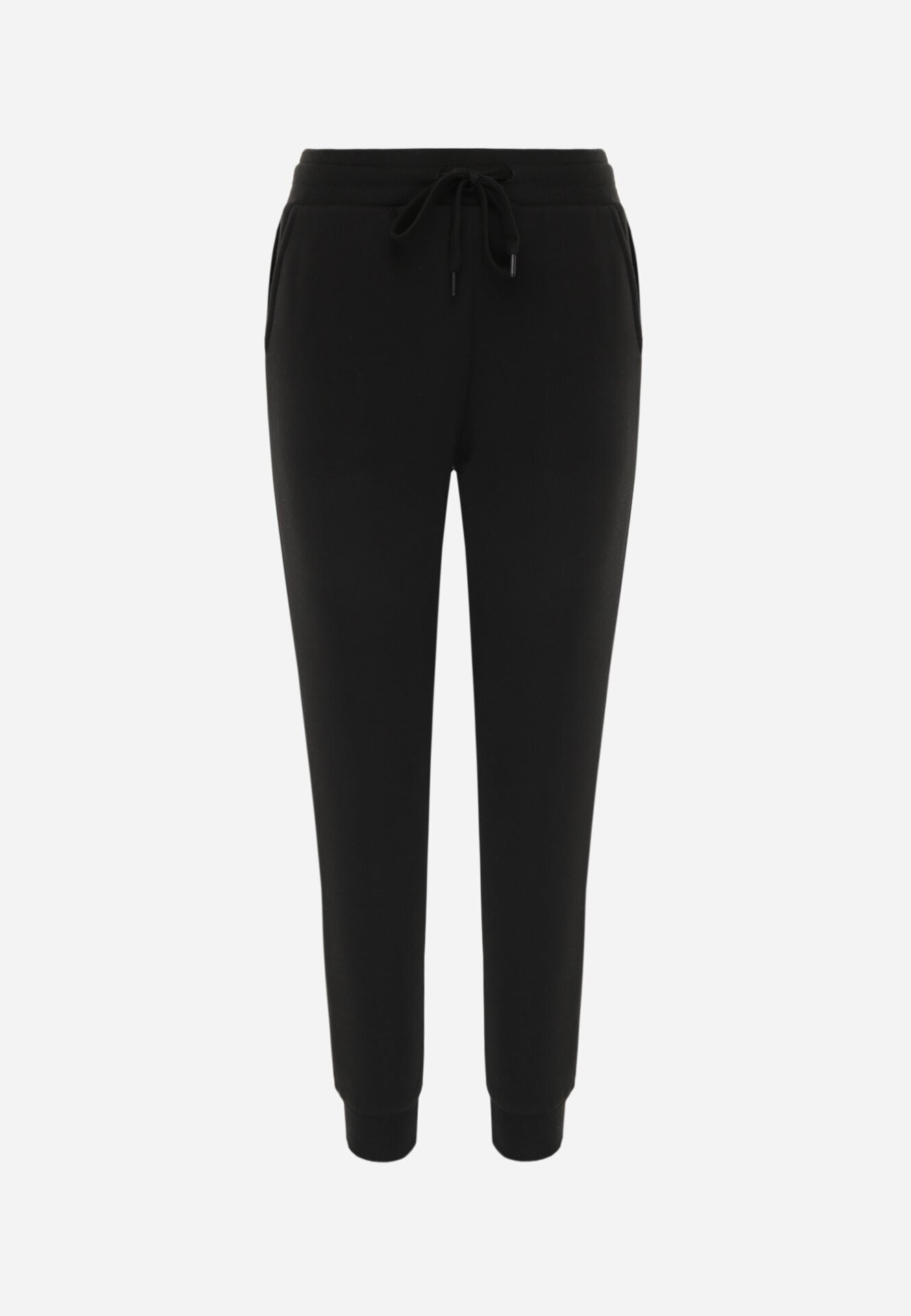 glo-story Pantaloni de trening izolați cu bumbac tip jogger cu manșete Obsida Negri