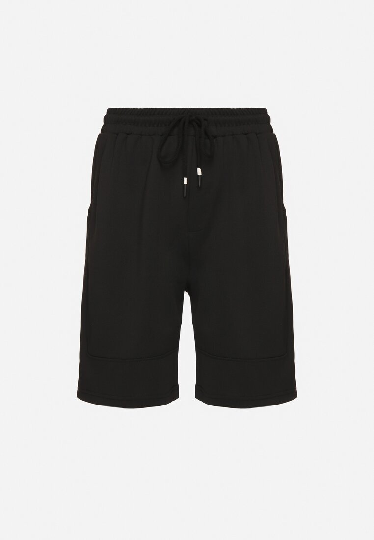 glo-story Pantaloni scurți de trening Negri Decorați cu șnururi Evelzedi
