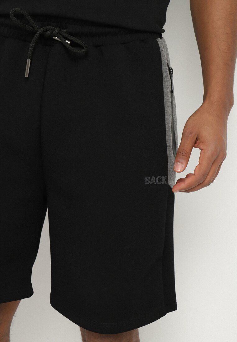 glo-story Pantaloni scurți Negri de trening cu bumbac și șnururi Naprelia