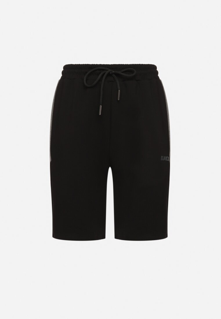 glo-story Pantaloni scurți Negri de trening cu bumbac și șnururi Naprelia
