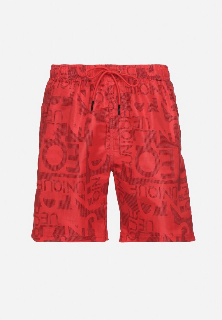glo-story Pantaloni scurți Roșii cu elastic în talie cu imprimeu abstract Palaniria