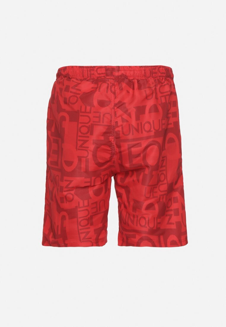 glo-story Pantaloni scurți Roșii cu elastic în talie cu imprimeu abstract Palaniria