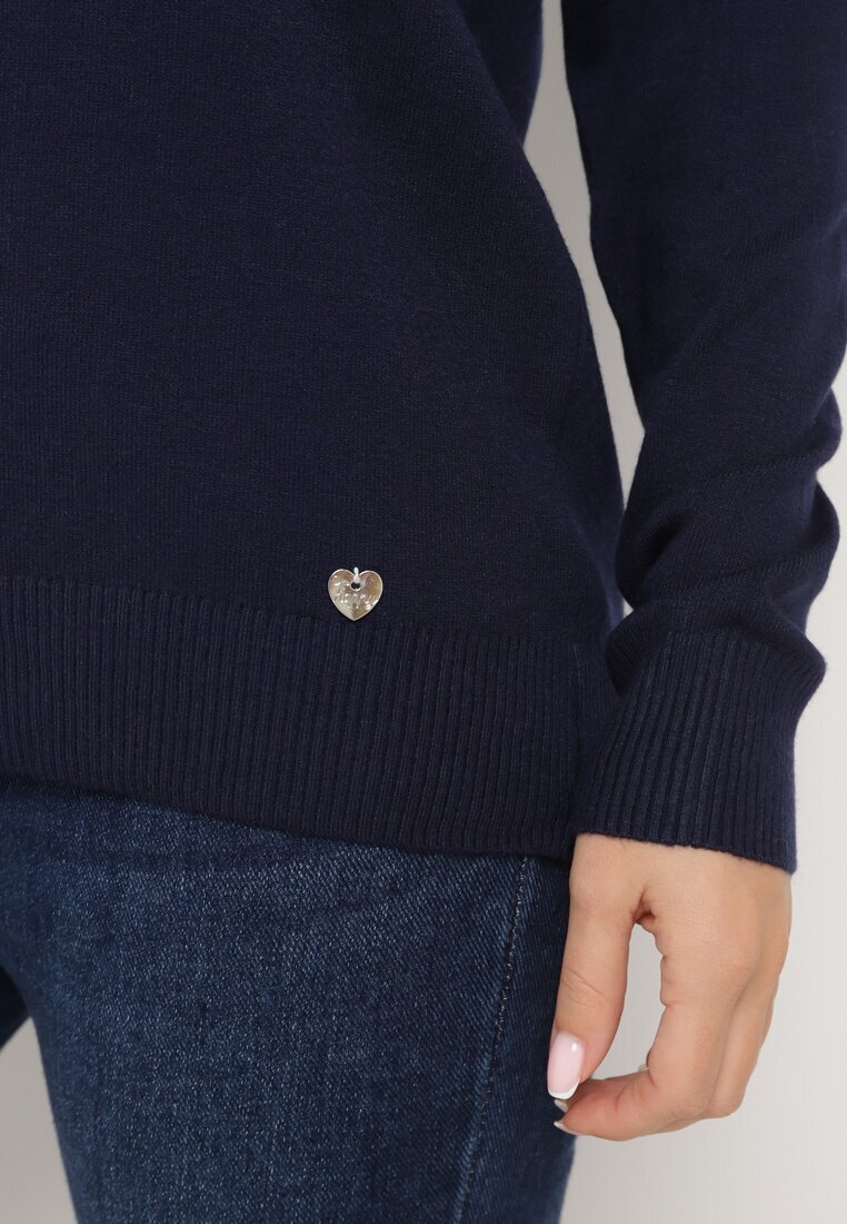 glo-story Pulover Bleumarin în Stil Clasic Irimarie
