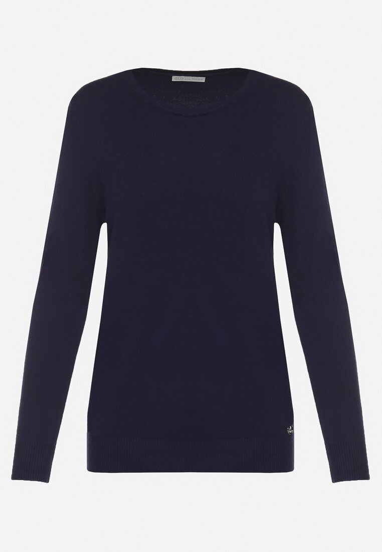 glo-story Pulover Bleumarin în Stil Clasic Irimarie
