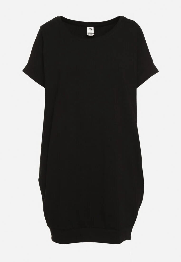 glo-story Rochie Neagră cu croială dreaptă tip T-shirt cu croială scurtă Orlella