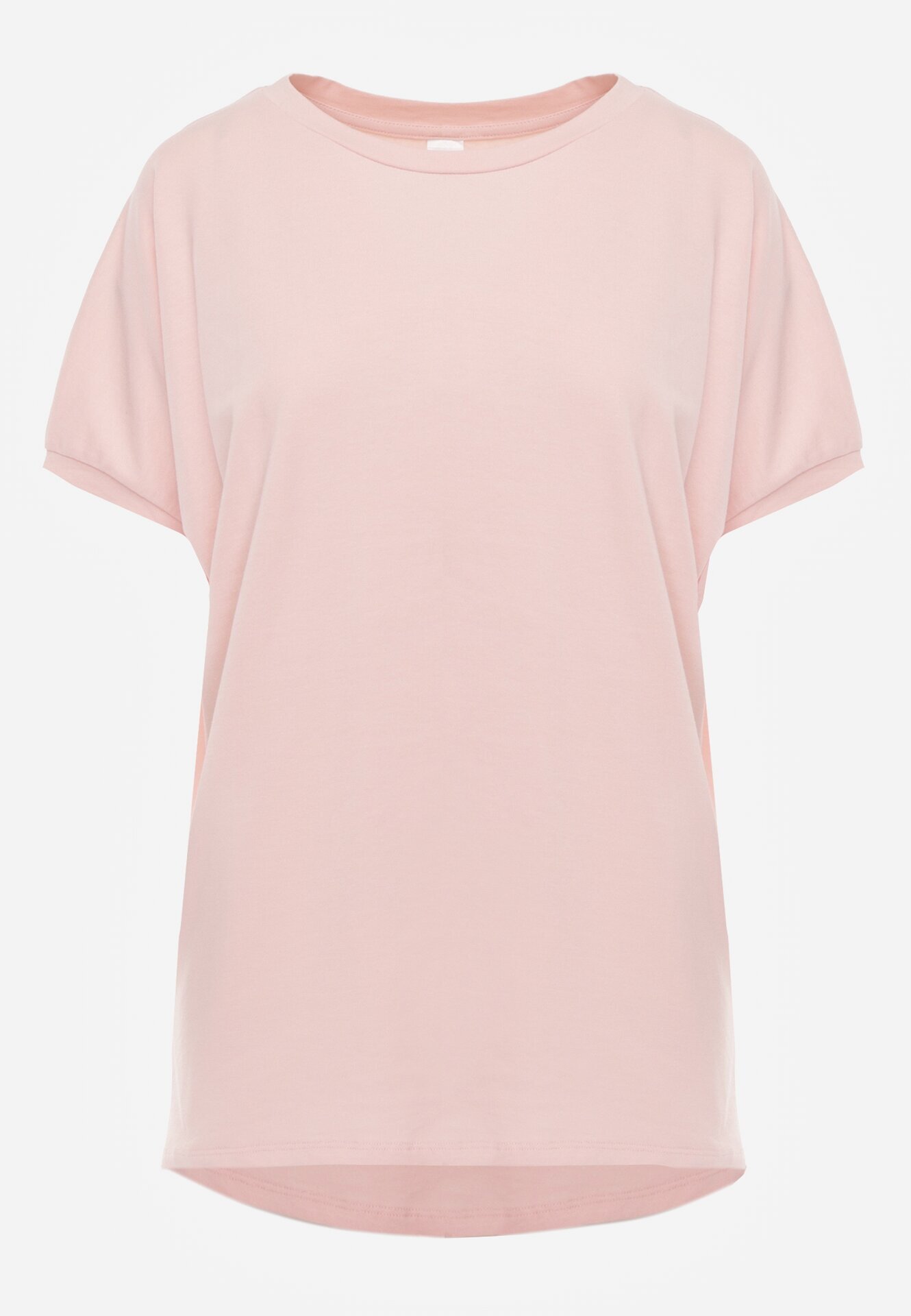 glo-story T-shirt roz cu Mâneci Scurte și Spate Mai Lung Cercisa