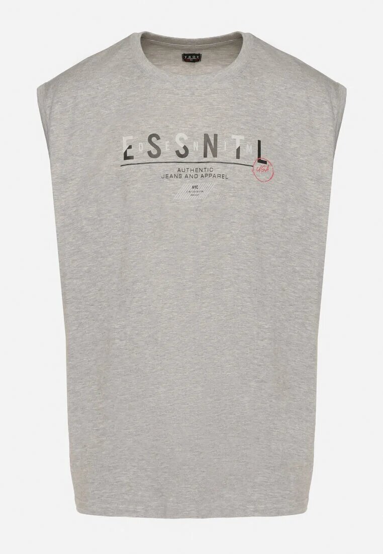 glo-story Tank Top Gri De bumbac cu Imprimare decorativă Poleldi