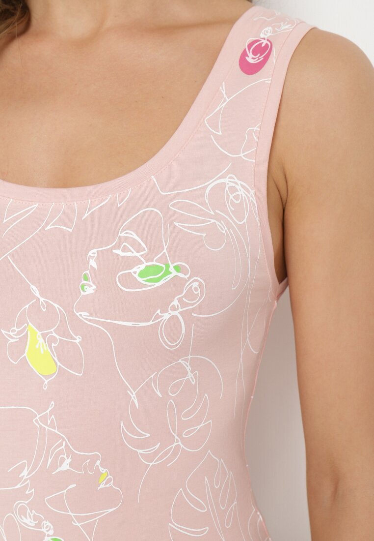 glo-story Top din bumbac Roz deschis cu motiv floral Bileria
