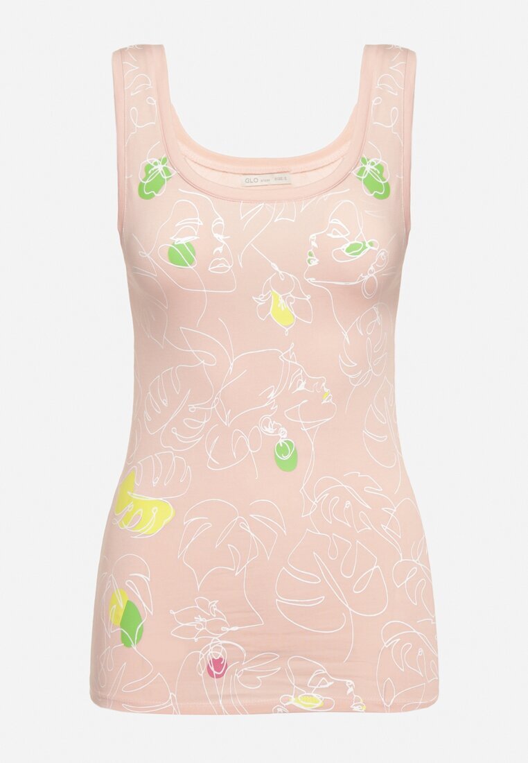 glo-story Top din bumbac Roz deschis cu motiv floral Bileria