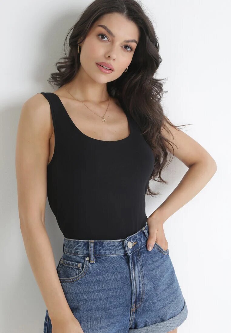 glo-story Top Negru de Bumbac Alethionis