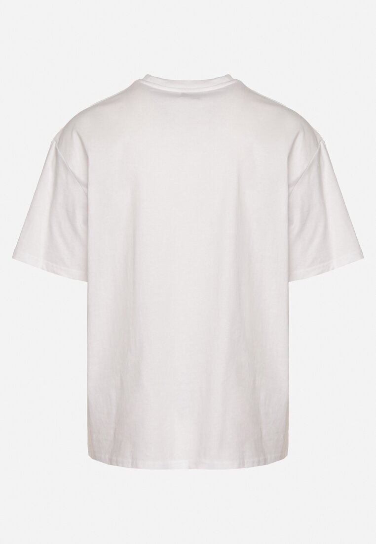 glo-story Tricou alb din Bumbac cu Imprimeu Decorativ Jeneira