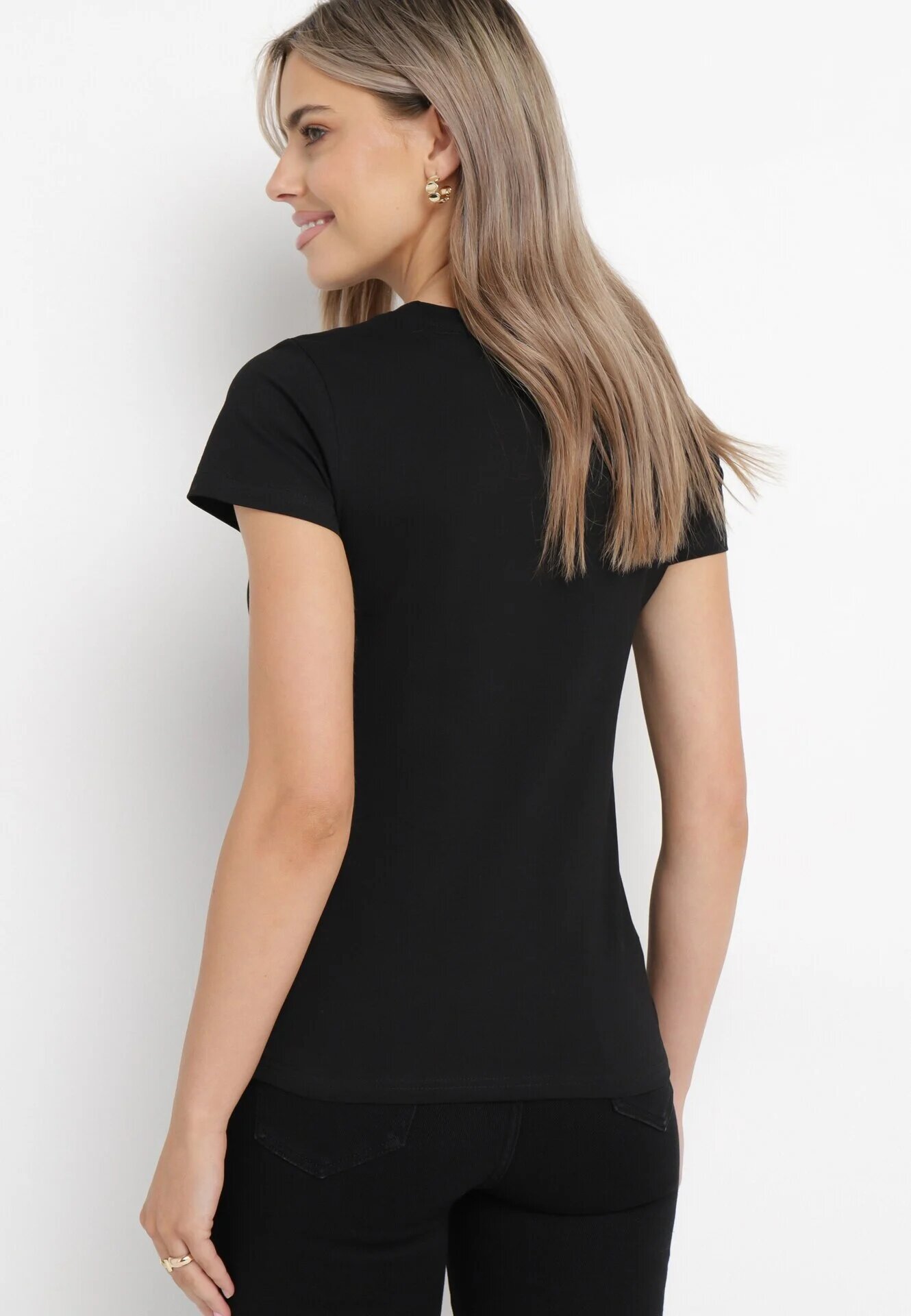 glo-story Tricou Basic Negru Acatine