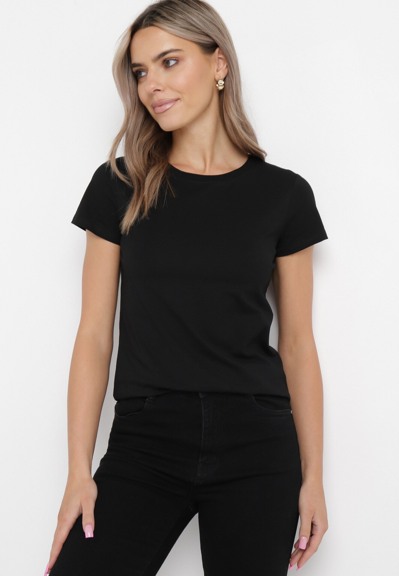 glo-story Tricou Basic Negru Acatine